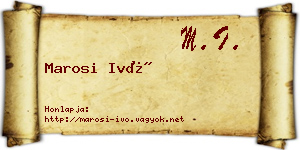 Marosi Ivó névjegykártya
